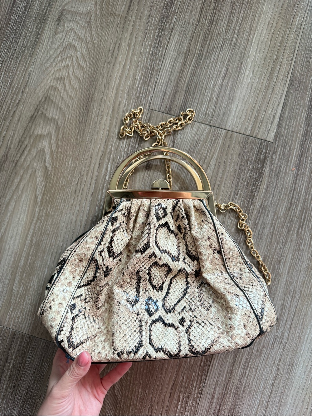 Mango Snake Print Handbag